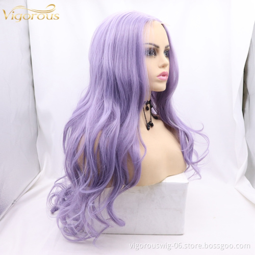 Wholesale high quality long deep wave curl cheap heat resistant synthetic wig small lace front
